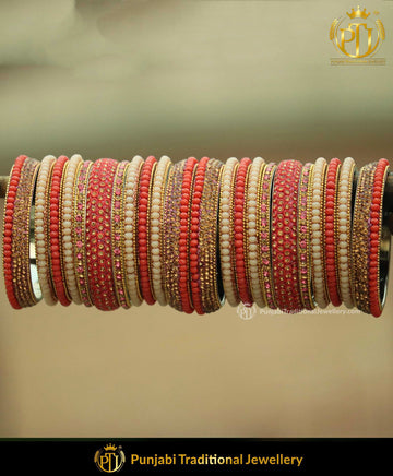 Gold Finished Gajri Mattel Bangle Set (Both Hand Pair) (Both-Hand-Side) | Punjabi Traditional Jewellery Exclusive